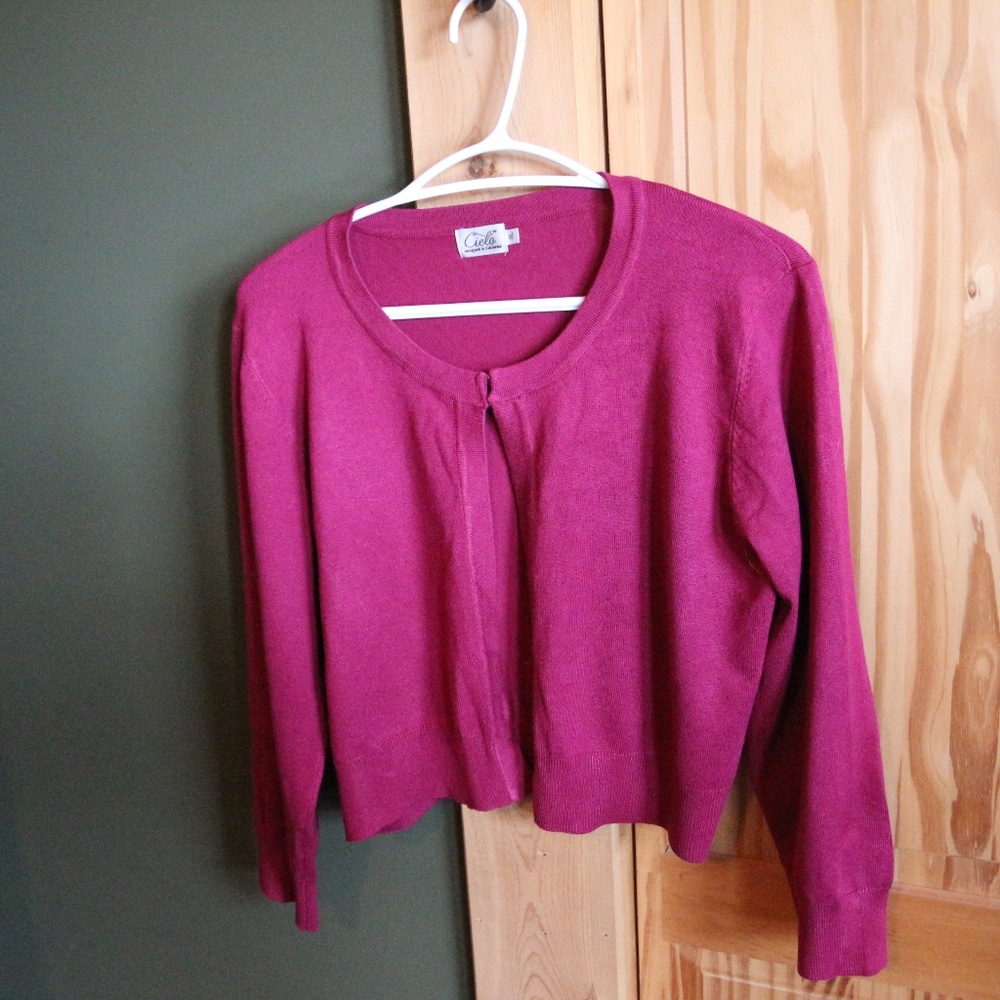 Short Hot Pink Cardigan XL